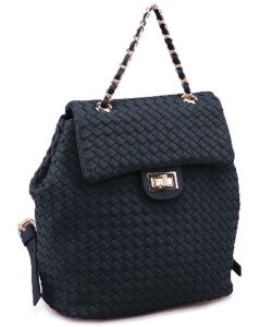 Fashion Woven Backpack CHARLOTTE BLACK MS-5119